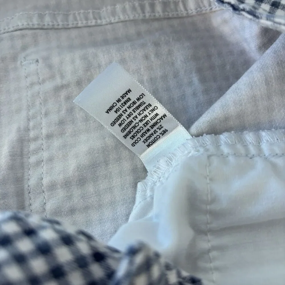 Crown & Ivy Womens 16 Hi Rise Skinny Blue White Gingham Pants Jeans_7